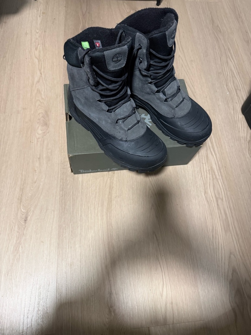 Timberland Gray and Black Insulated Snow Boots